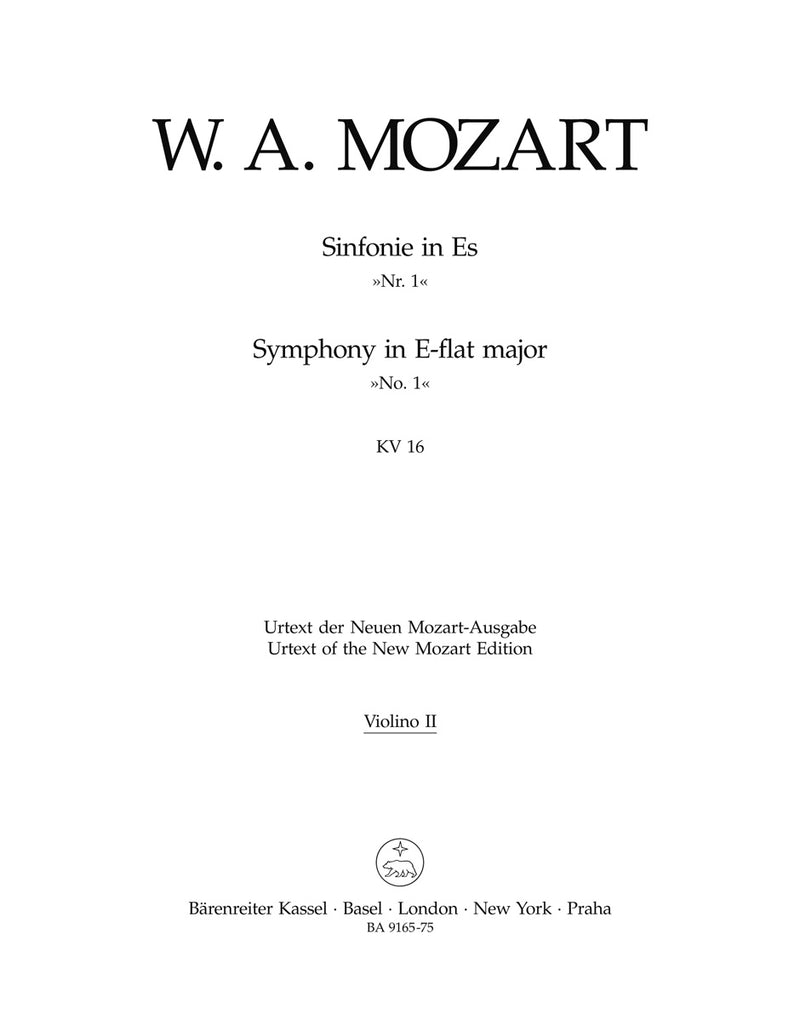 Symphony Nr. 1 E-flat major K. 16 [violin 2 part]