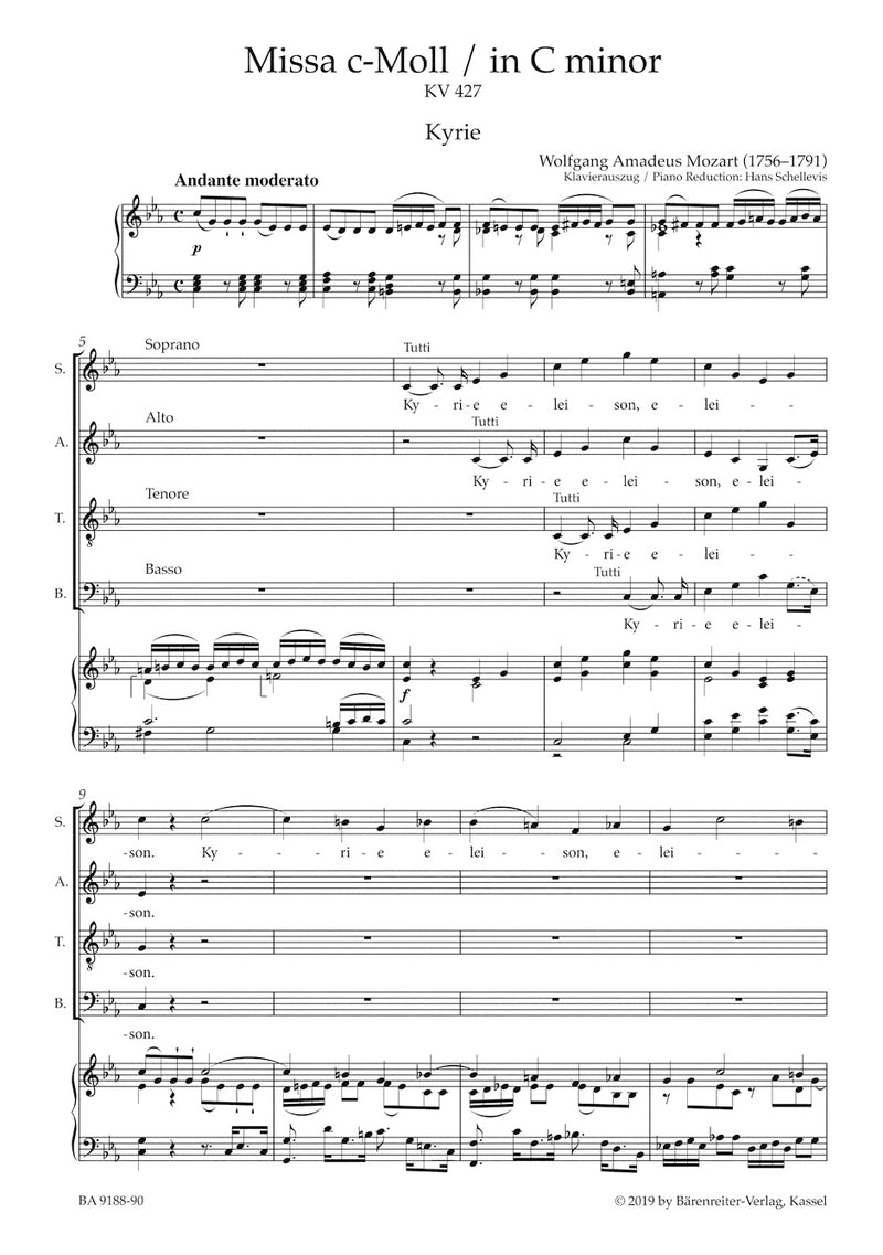 Missa in C minor K. 427 "Great Mass in C minor" （ヴォーカル・スコア）