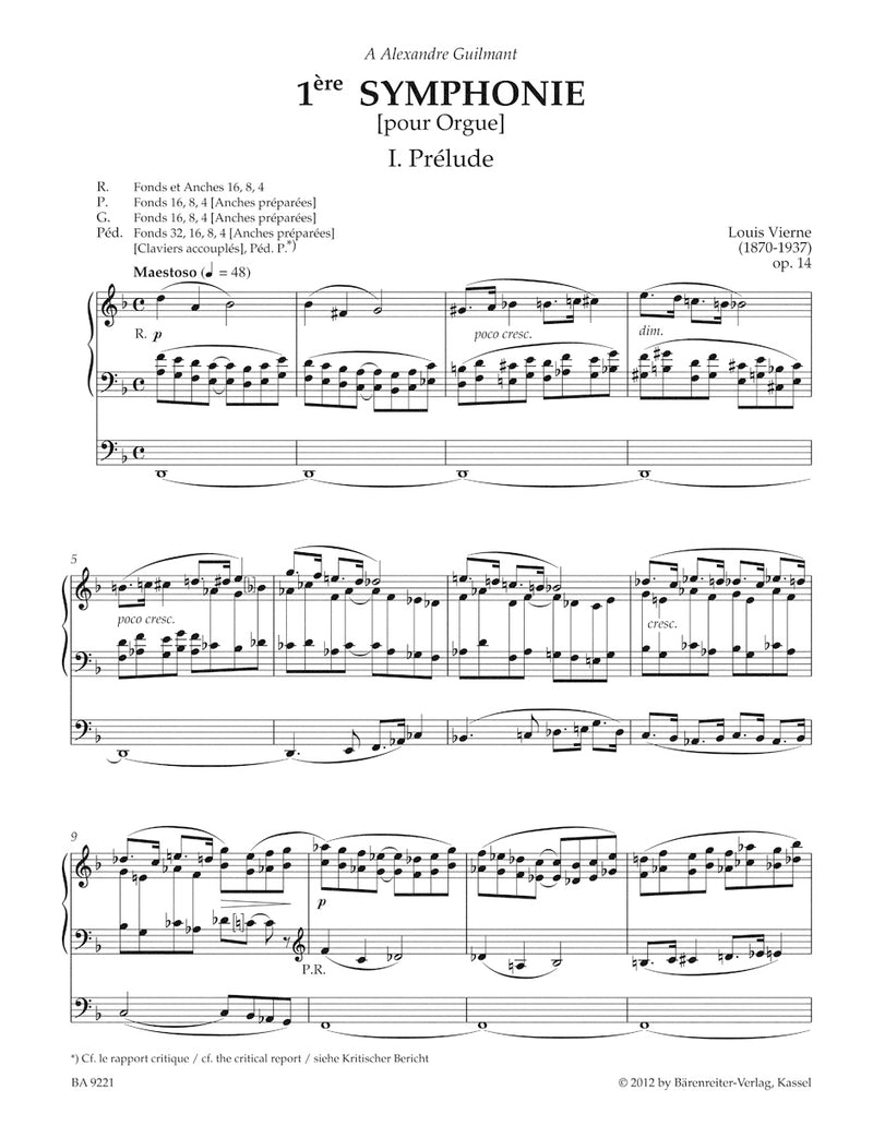 Complete Organ Works, Vol. 1: Symphony no. 1, op. 14