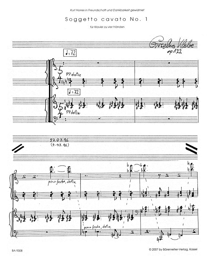 Soggetto cavato für Klavier zu vier Händen Nr. 1, 2 op. 122, 129
