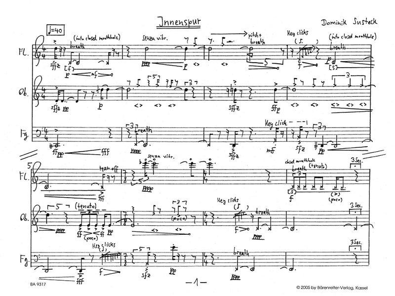Innenspur für Flöte, Oboe, Fagott (2004)