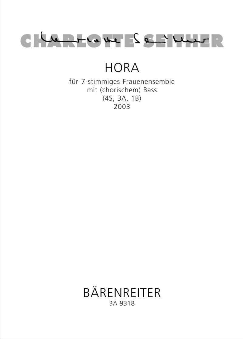 Hora für 7-stimmiGes Frauenensemble mit (chorischem) Bass (2003)