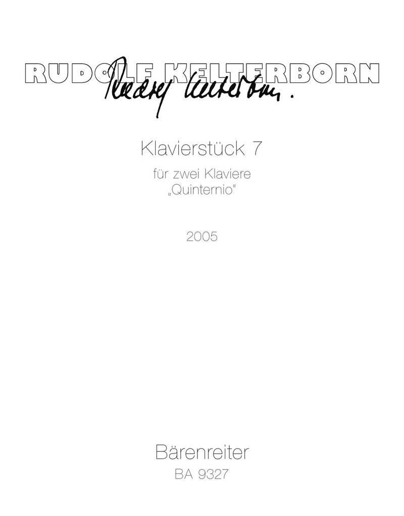 Klavierstück 7 für zwei Klaviere "Quinternio" (2005)