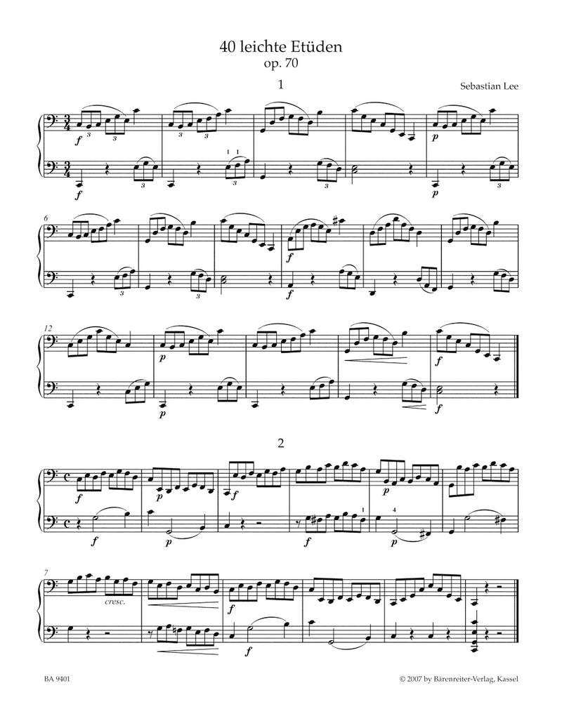 40 Easy Etudes for Violoncello with an Accompaniment of a 2nd Violoncello (ad lib.) op. 70