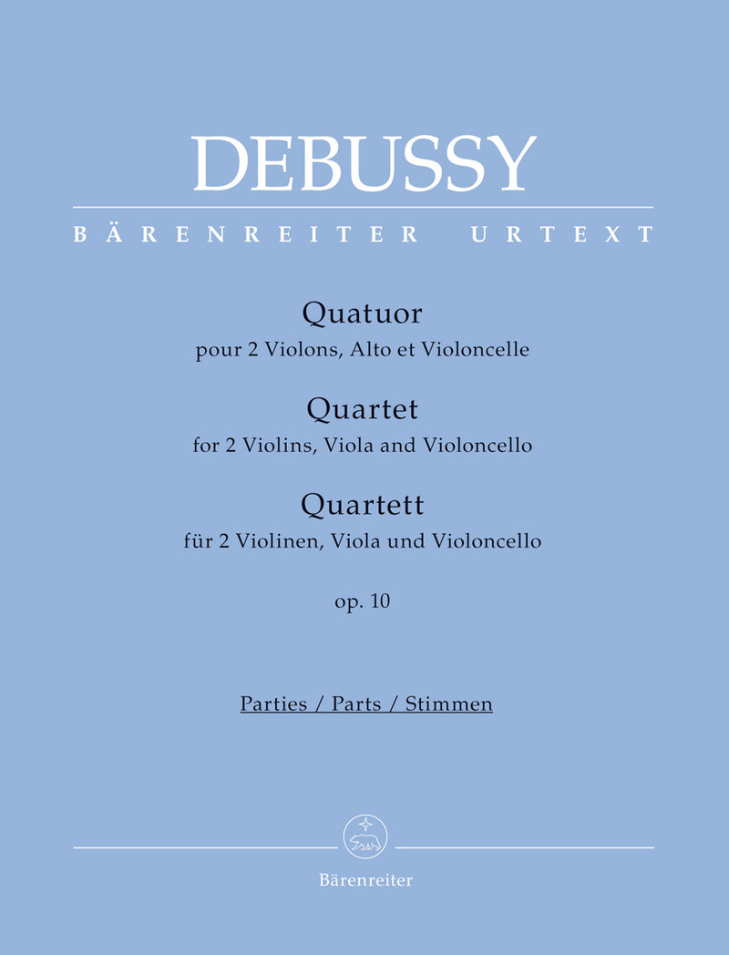 Quartet for 2 Violins, Viola and Violoncello op. 10 [set of parts]