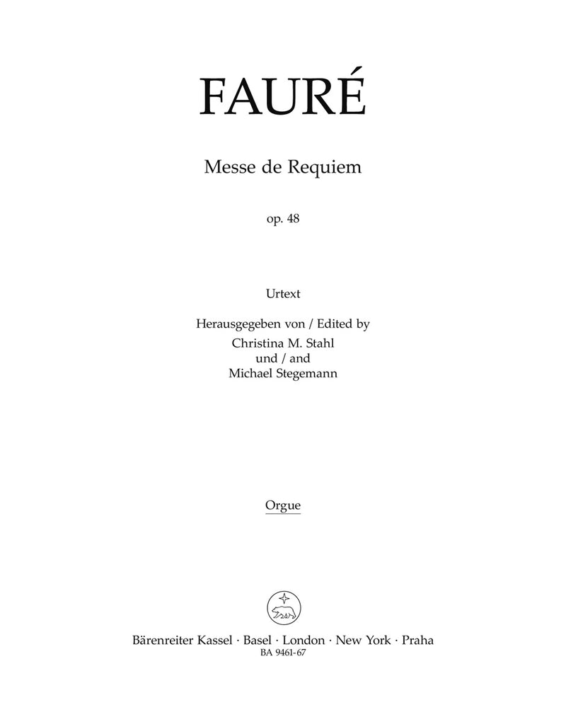 Messe de Requiem op. 48 (Version of 1900) [organ part]