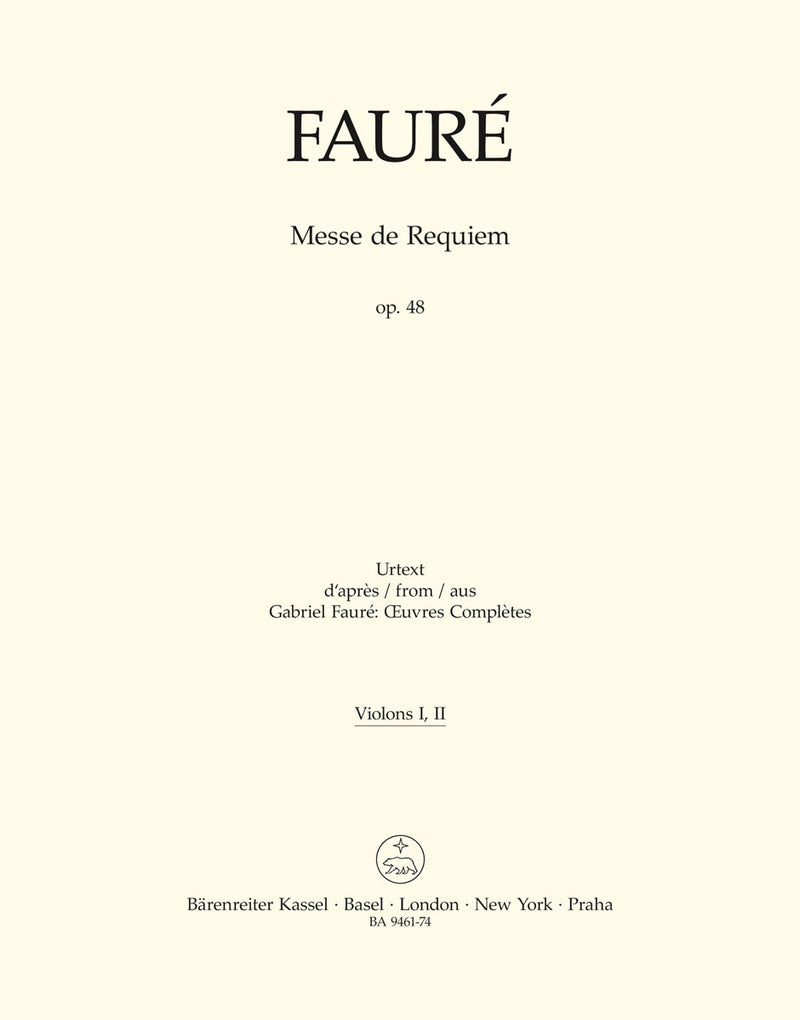 Messe de Requiem op. 48 (Version of 1900) [violin 1/violin 2 part]