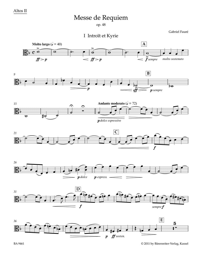 Messe de Requiem op. 48 (Version of 1900) [viola2 part]