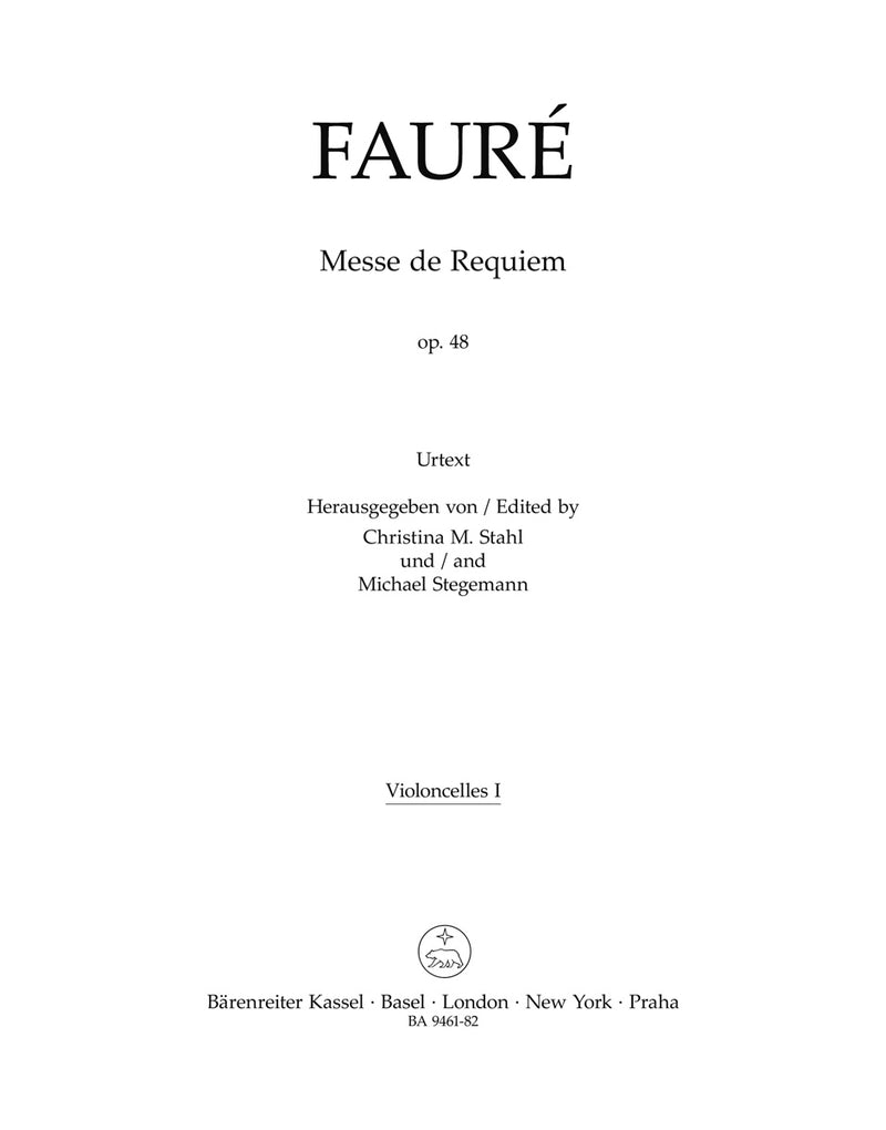 Messe de Requiem op. 48 (Version of 1900) [cello1 part]