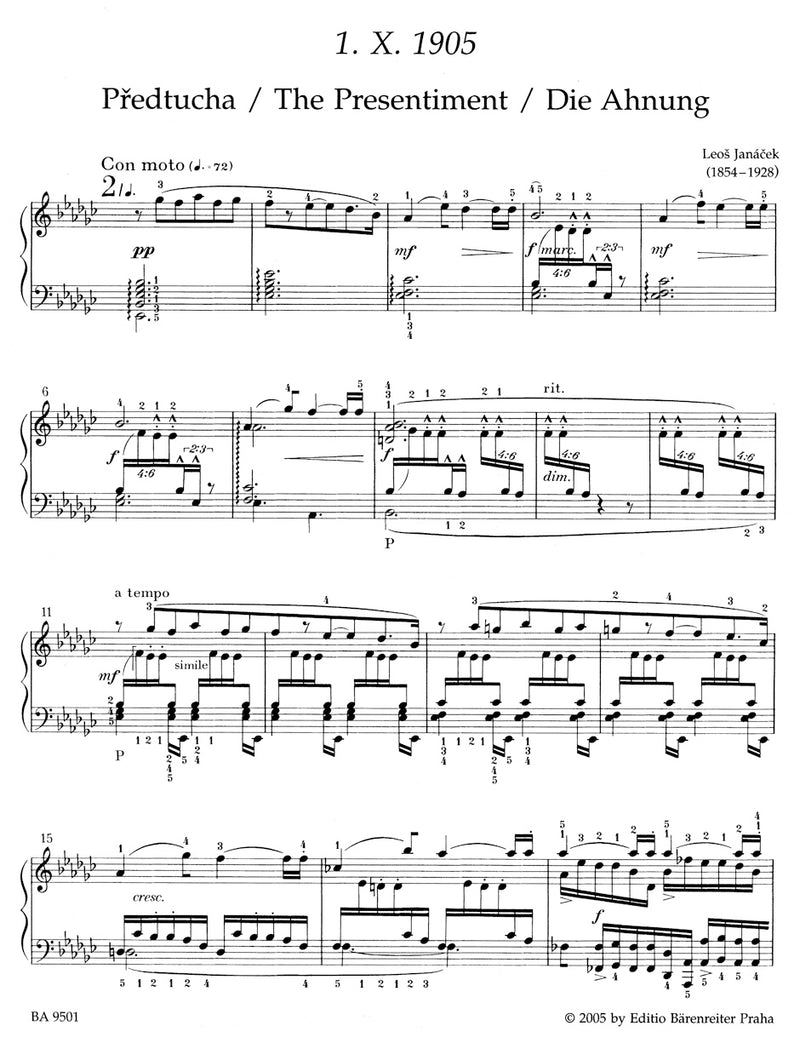 1. X. 1905 for Piano "Sonata" [Performance score]