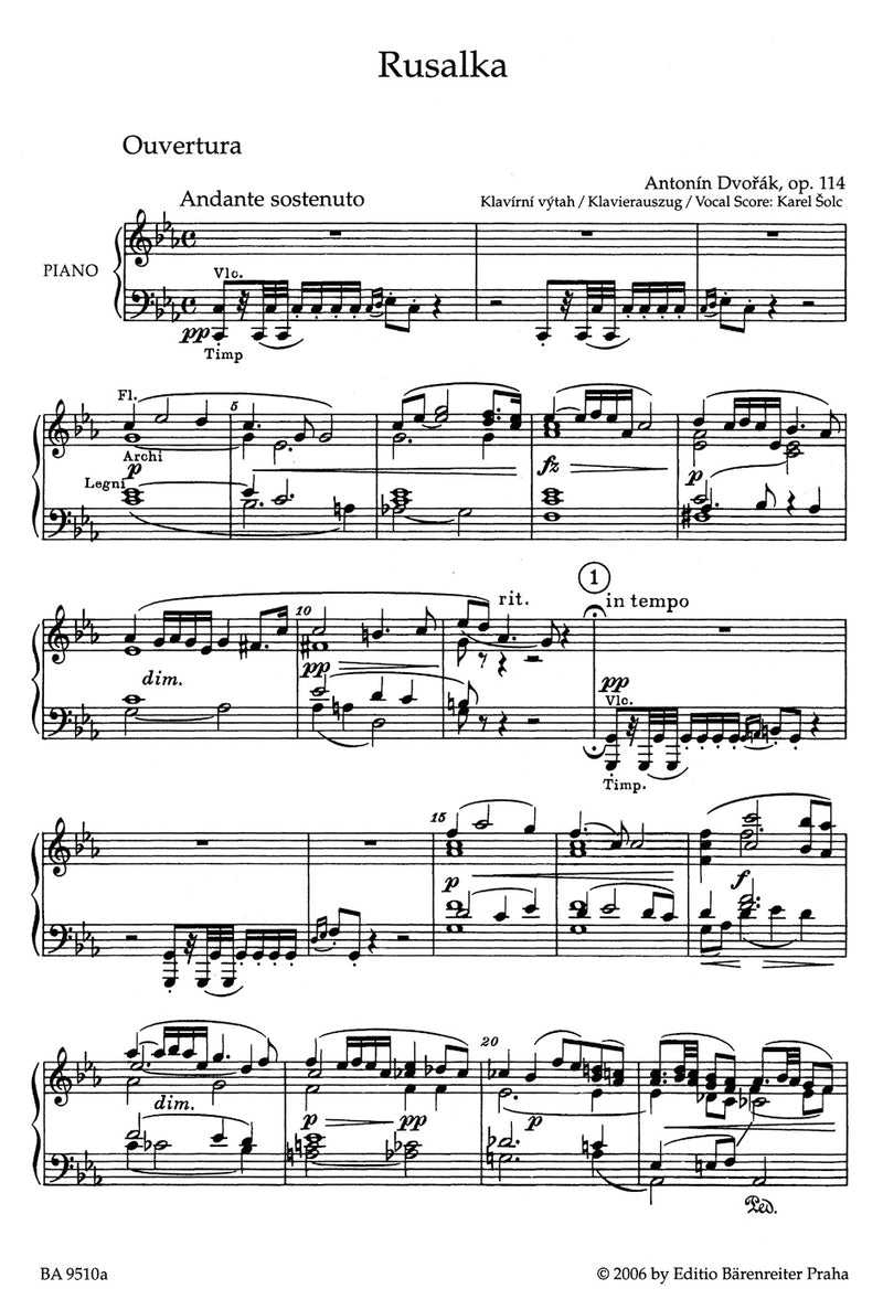 Rusalka op. 114 （ヴォーカル・スコア）