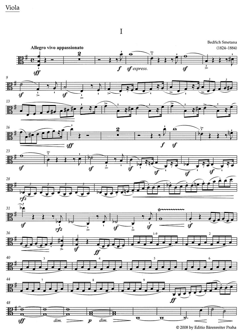 String Quartet No. 1 E minor "Aus meinem Leben" [set of parts]