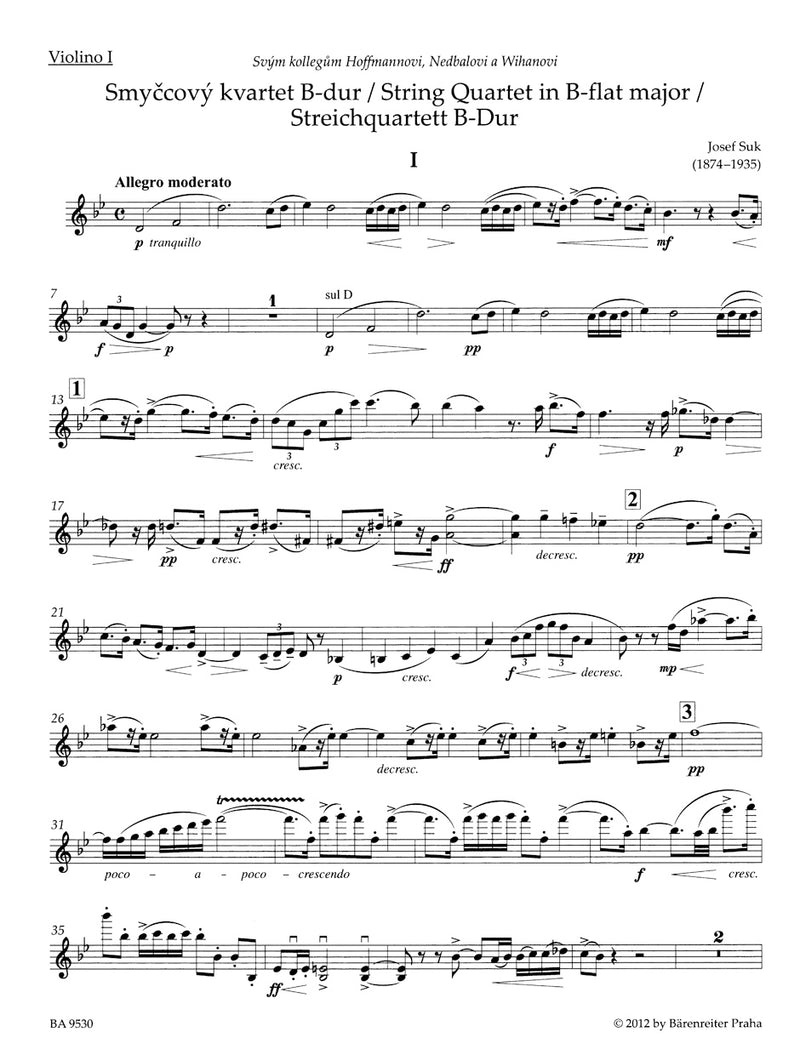 String Quartet no. 1 B-flat major op. 11 [set of parts]