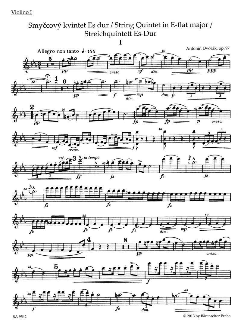 String Quintet E-flat major op. 97 [set of parts]