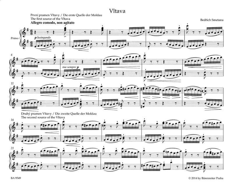 Vltava (The Moldau) for Piano Duet
