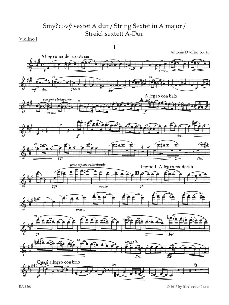 String Sextet A major op. 48 [set of parts]