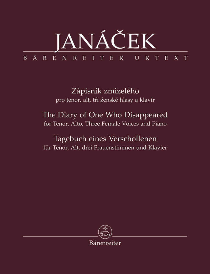 Zapisnik zmizeleho (The Diary of One Who Disappeared / Tagebuch eines Verschollenen) for Tenor, Alto, three Female Voices and Piano