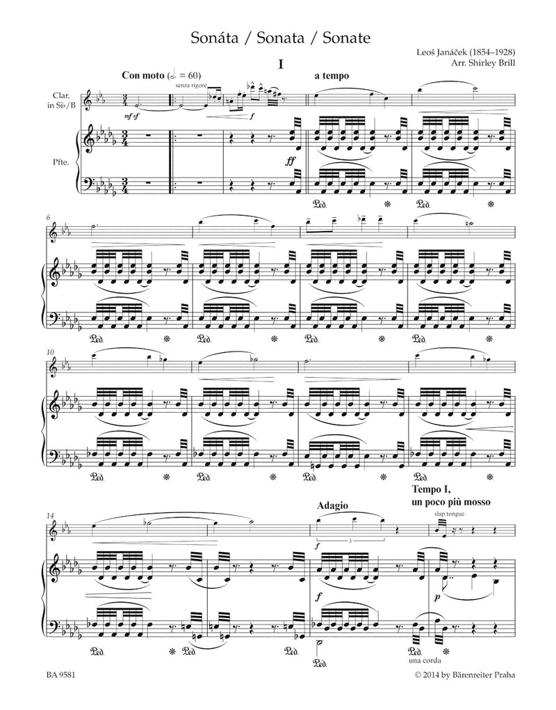 Sonata for Clarinet and Piano (after the Sonata for Violin and Piano)