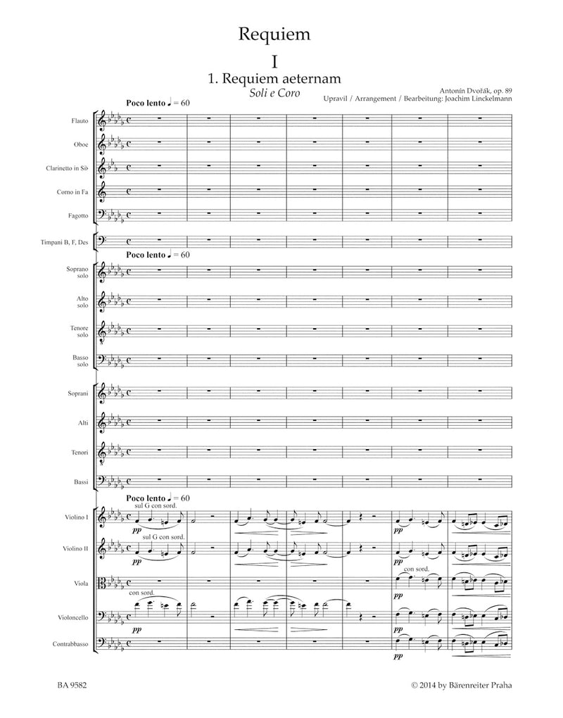 Requiem op. 89 (Arrangement for Soloists, Choir and Chamber Orchestra) [score]