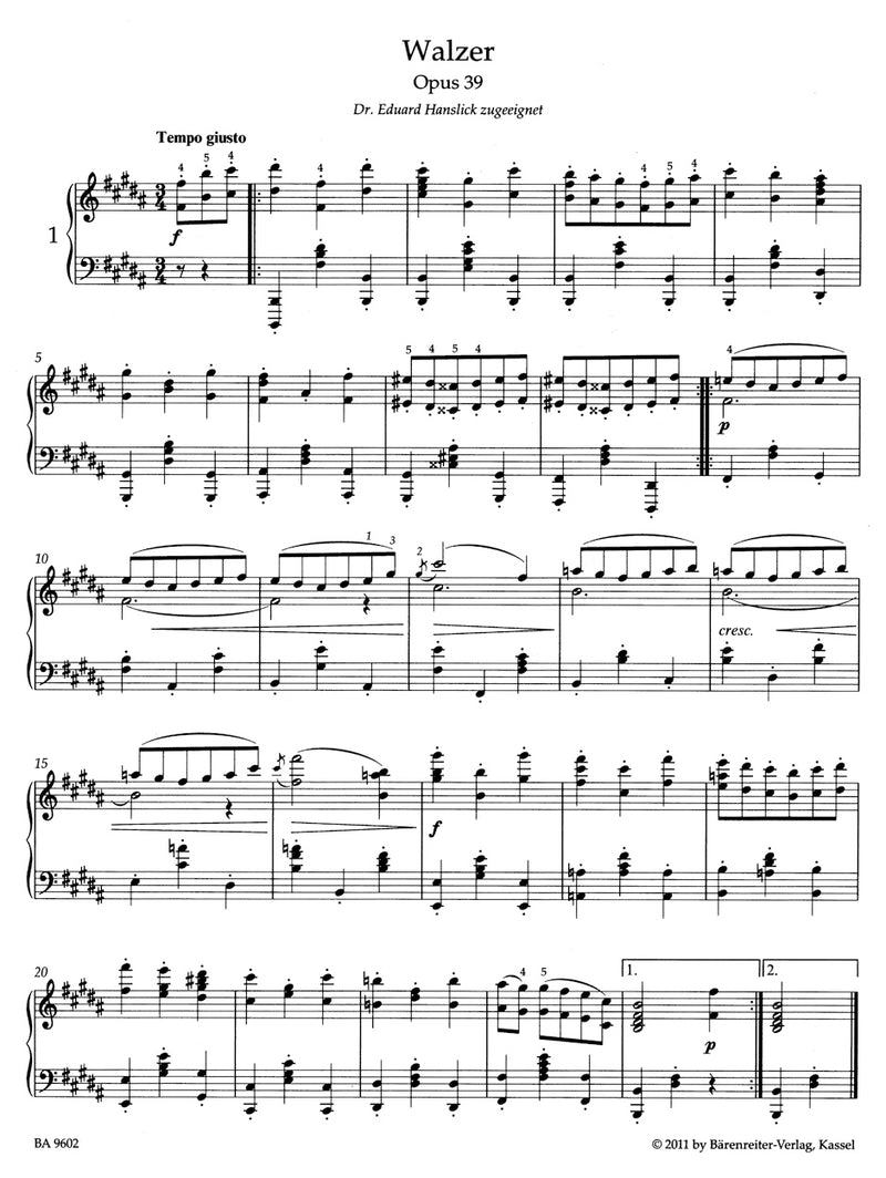 Waltzes op. 39