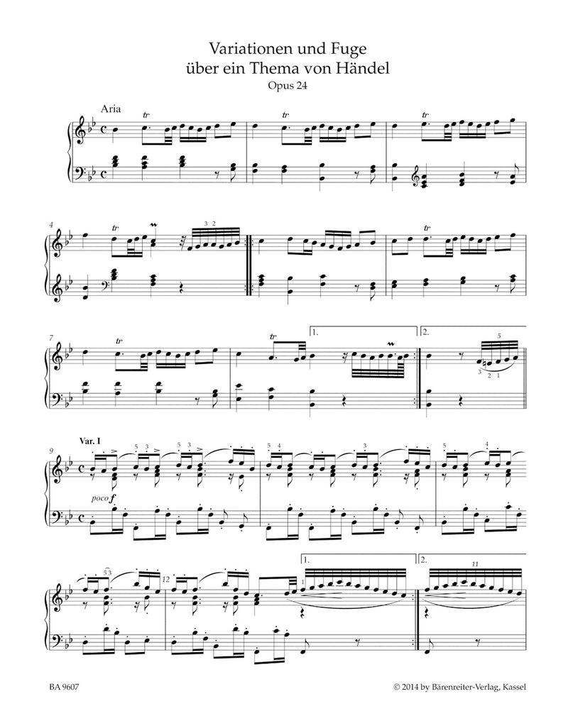 Variations and Fugue on a Theme by Handel for Piano op. 24