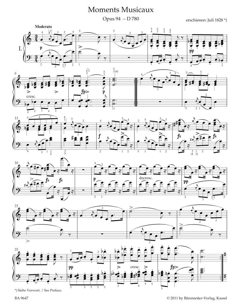 Moments Musicaux op. 94 D 780