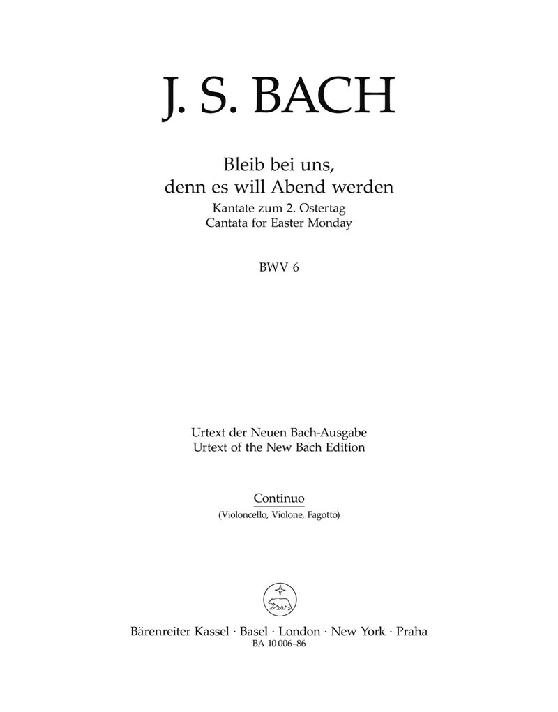 Bleib bei uns, denn es will Abend werden, BWV 6 [basso continuo(cello/Vo/bassoon) part]