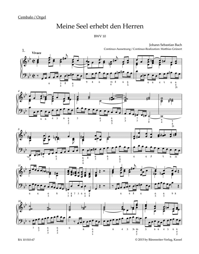Meine Seel erhebt den Herren BWV 10 [harpsichord/Org part]