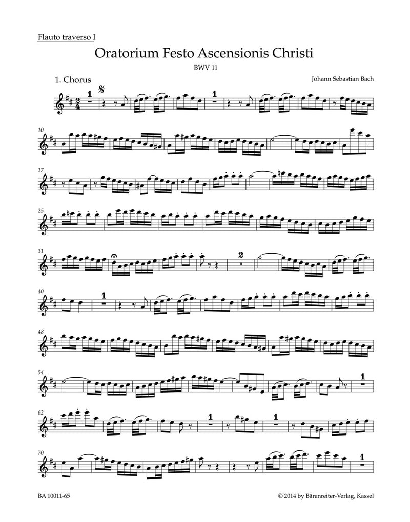 Himmelfahrts-Oratorium BWV 11 [set of wind parts]