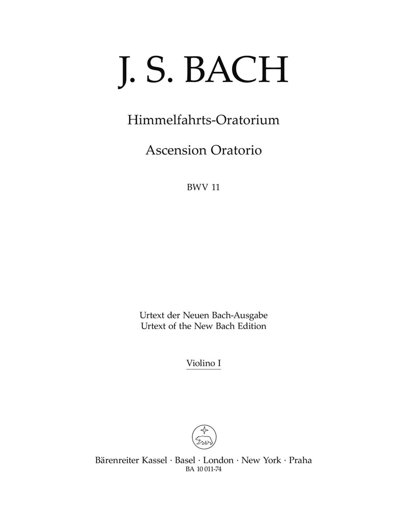 Himmelfahrts-Oratorium BWV 11 [violin 1 part]