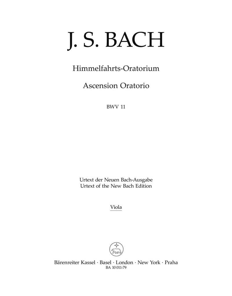 Himmelfahrts-Oratorium BWV 11 [viola part]