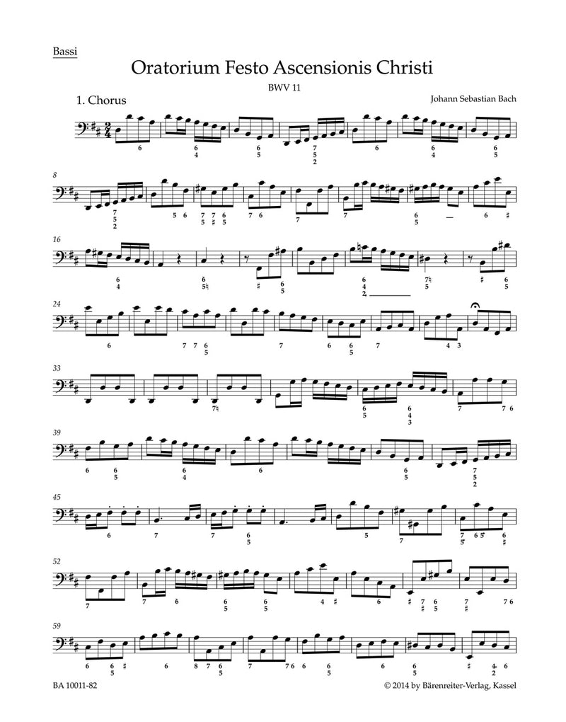 Himmelfahrts-Oratorium BWV 11 [basso continuo part]