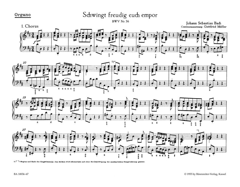 Schwingt freudig euch empor, BWV 36 (Final version) [organ part]