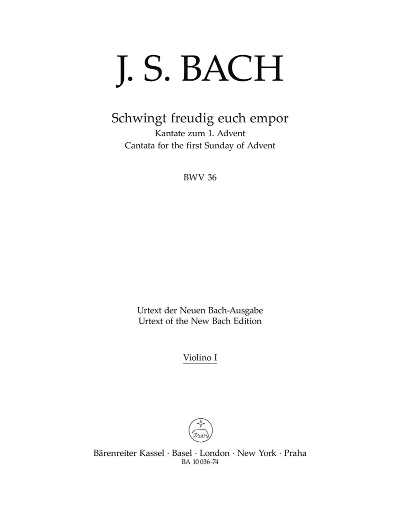 Schwingt freudig euch empor, BWV 36 (Final version) [violin 1 part]