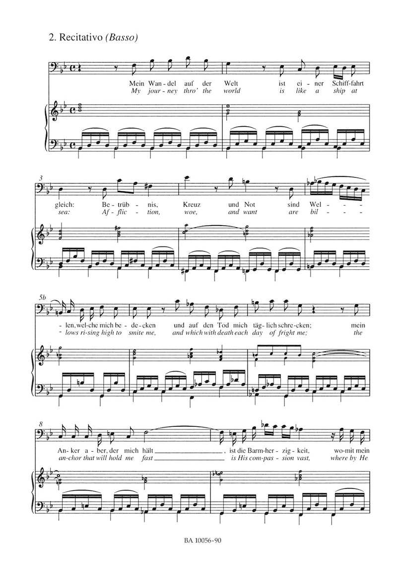 Ich will den Kreuzstab gerne tragen BWV 56（ヴォーカル・スコア）