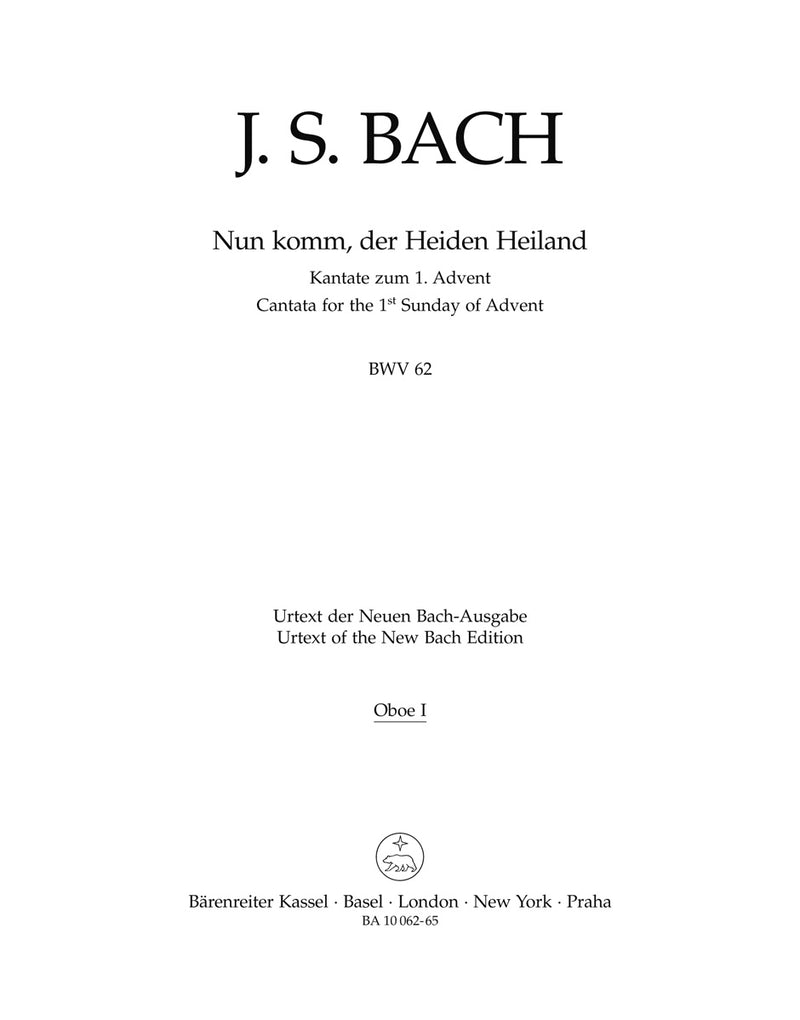Nun komm, der Heiden Heiland, BWV 62 [set of wind parts]