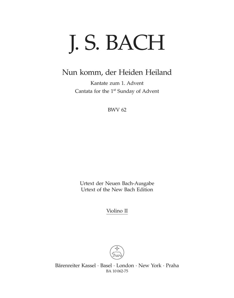 Nun komm, der Heiden Heiland, BWV 62 [violin 2 part]