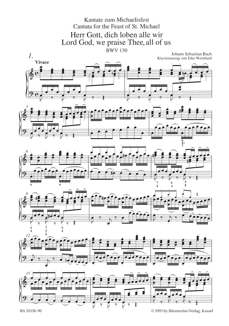 Herr Gott, dich loben alle wir BWV 130（ヴォーカル・スコア）