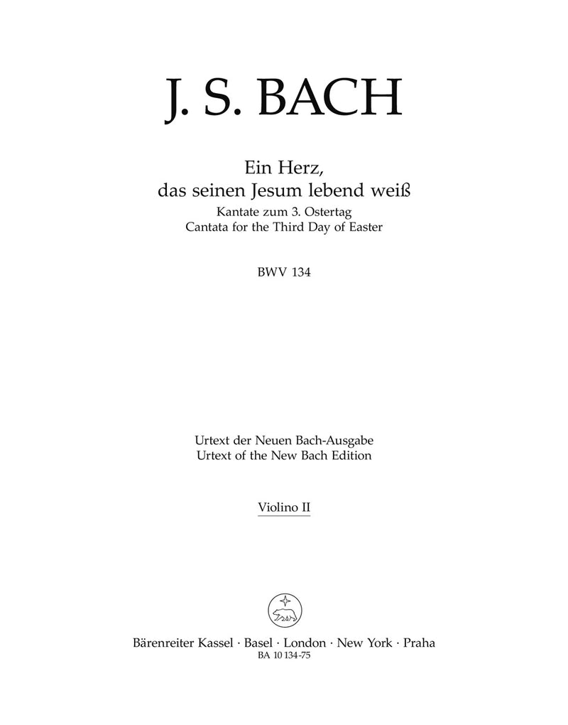 Ein Herz, das seinen Jesum lebend weiß BWV 134 [violin 2 part]