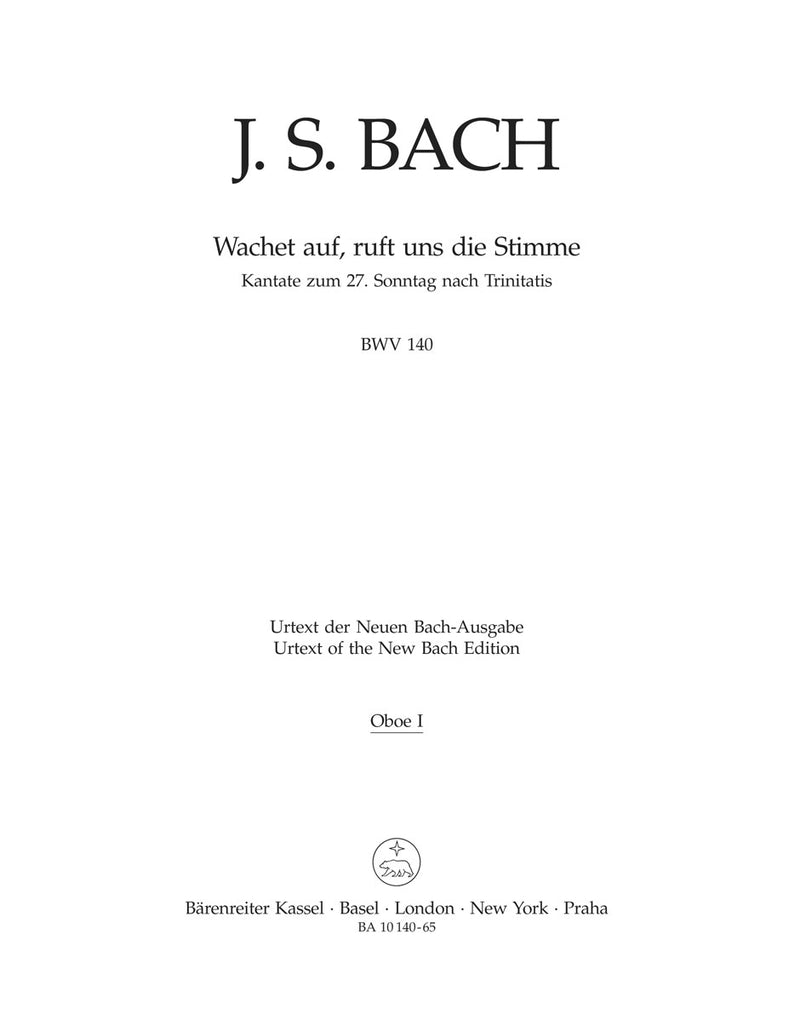 Wachet auf, ruft uns die Stimme BWV 140 [set of wind parts]