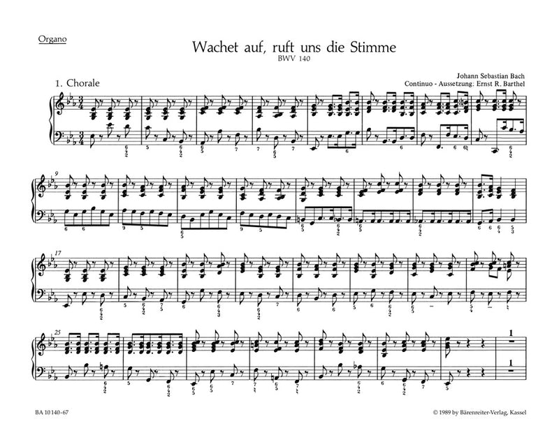 Wachet auf, ruft uns die Stimme BWV 140 [organ part]
