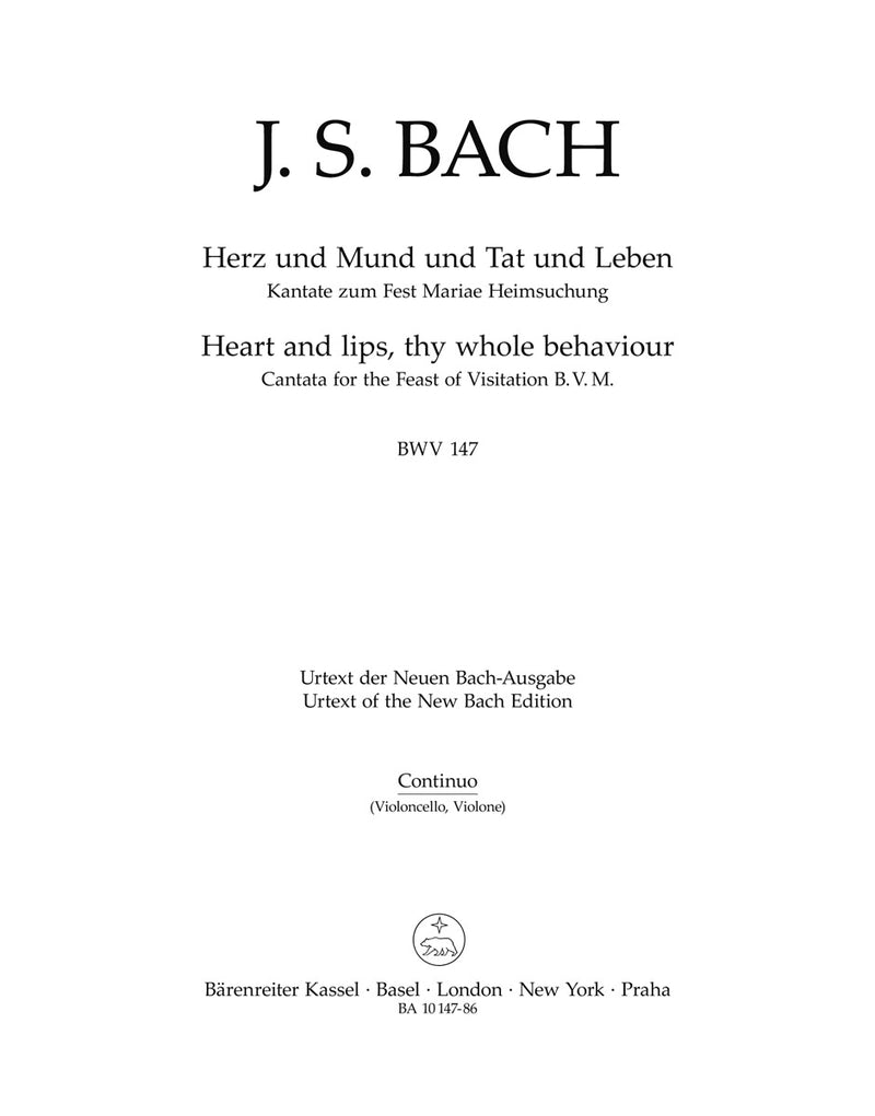 Herz und Mund und Tat und Leben BWV 147 [cello/double bass/Bc part]