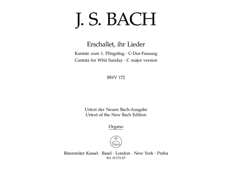 Erschallet, ihr Lieder, BWV 172 (C major version) [organ part]