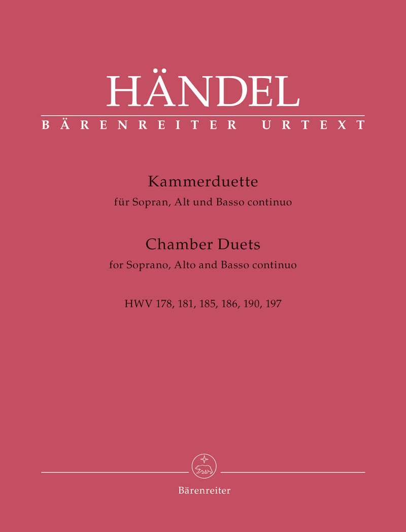 Chambers Duets for Soprano, Contralto and Basso continuo [singing score, part(s)]