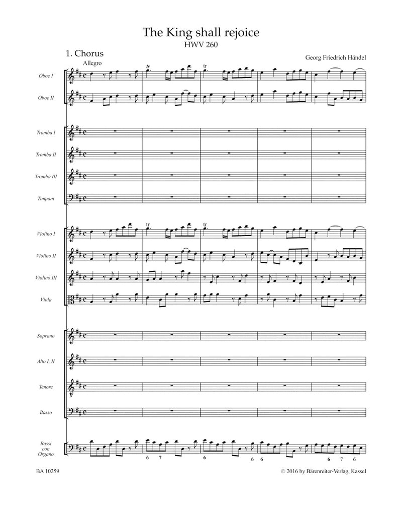 The King shall rejoice HWV 260 [score]