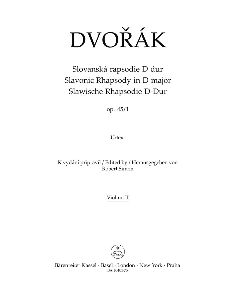 Slavonic Rhapsody Nr. 1 D major op. 45 [violin 2 part]