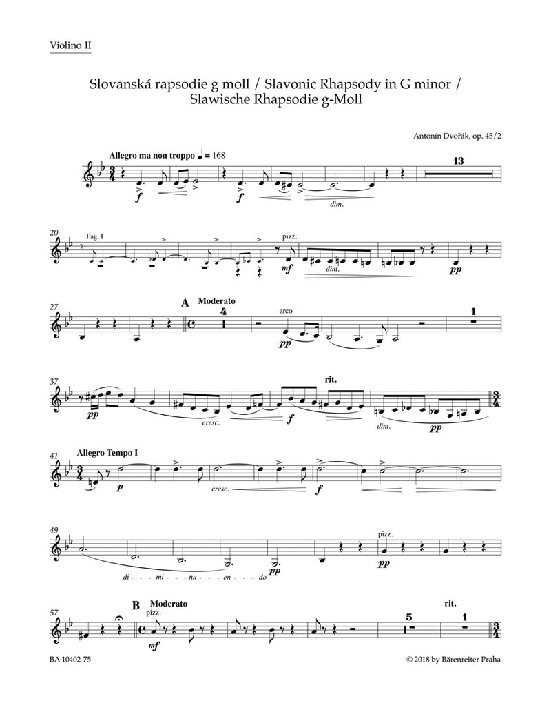 Slavonic Rhapsody G minor op. 45/2 [violin 2 part]