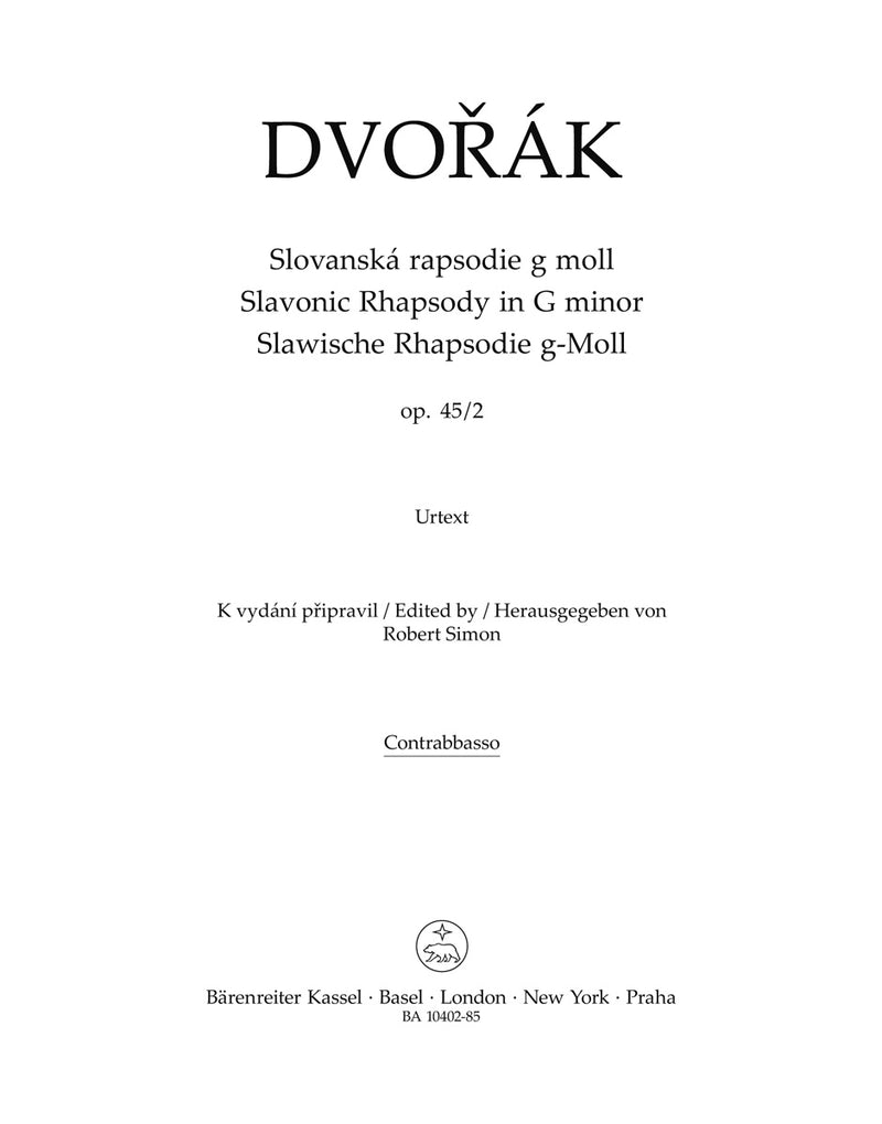 Slavonic Rhapsody G minor op. 45/2 [double bass part]