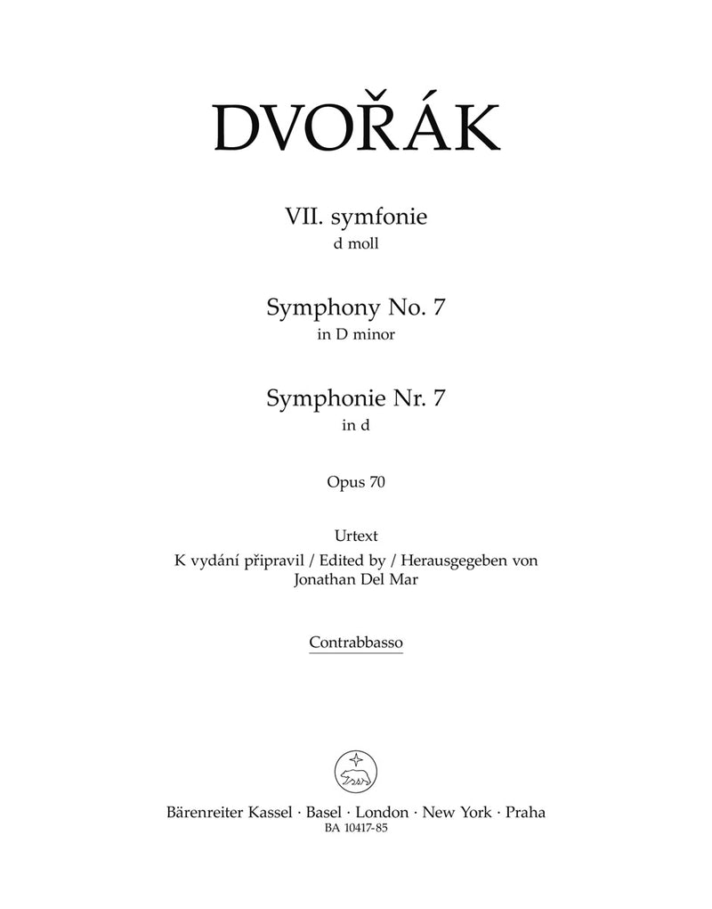 Symphonie Nr. 7 d-Moll = Symphony no. 7 D minor op. 70 [double bass part]