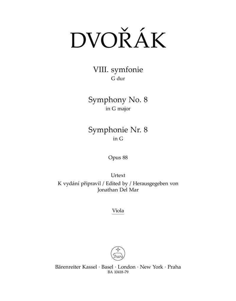 Symphonie Nr. 8 G-Dur = Symphony no. 8 in G major op. 88 [viola part]